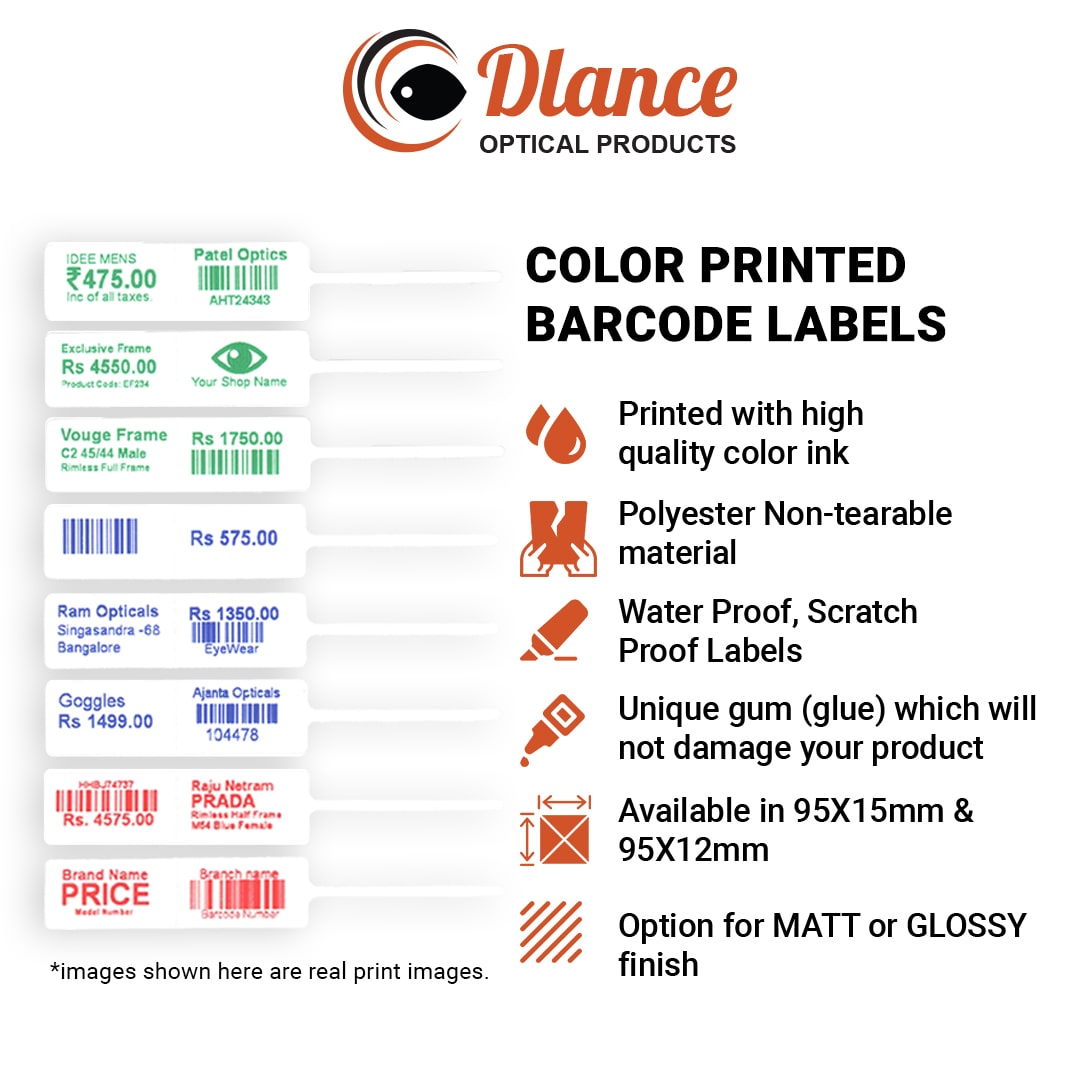 Color printed barcode labels for Optical Retail and Jewellery | DNB ...